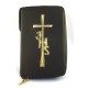 Custodia Liturgia delle ore 4 volumi in pelle  "Croce e JHS" in foglia oro - 7245H1